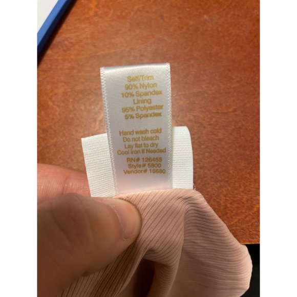 Women's Lace Brim Cropped Tank Top - BKK Chance Dusty Pink Large - Picture 5 of 7